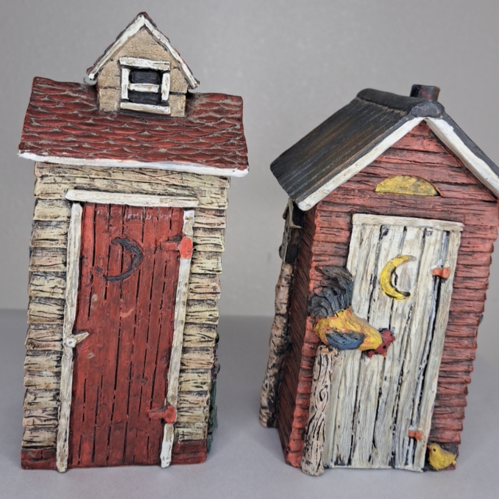 The Country House Collection Rooster Farm Hen Chicks Flowers Cottage 6" Set of 2
